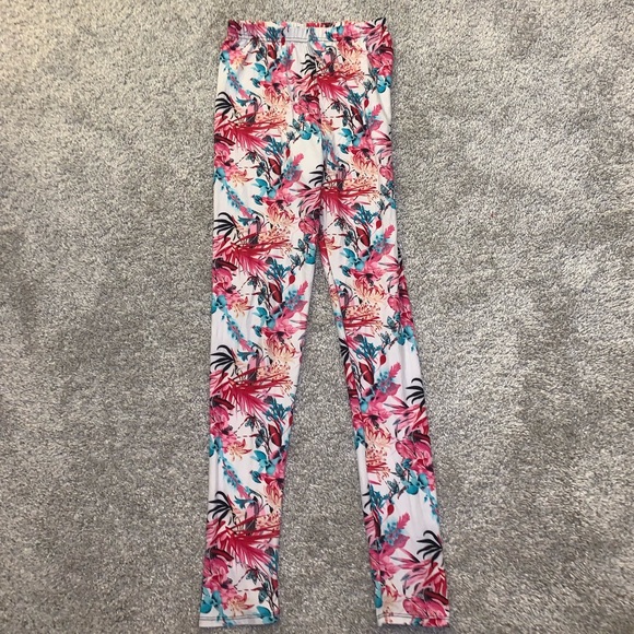WinWin Pink & Blue Tropical Leggings size S-L - Picture 3 of 10